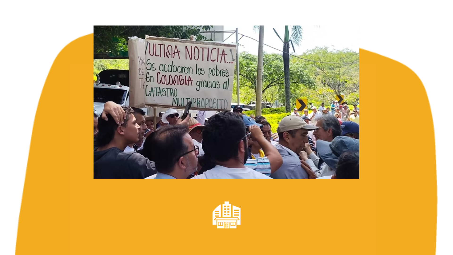 Impuesto predial: manifestación por un catastro justo en Colombia.